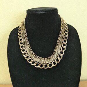 Aldo Gold Tone Heavy Chain Link Necklace Statement Chunky Glam Party Career